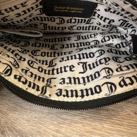 Juicy Couture Peek A Bow crossbody bag Black Gray Gold Tone hardware - Picture 5 of 14